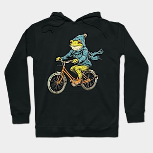 Funny Frog On A Bike Hoodie